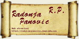 Radonja Panović vizit kartica